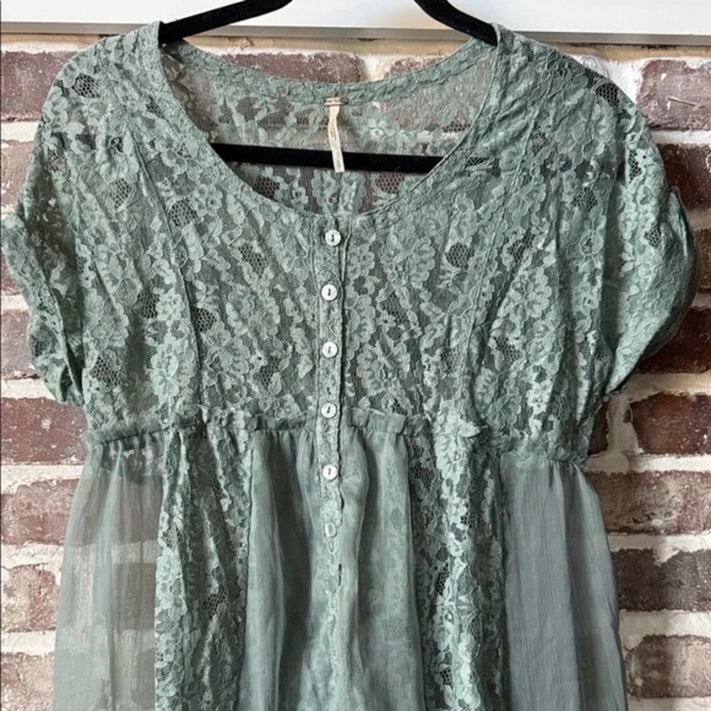 Sage Prairie Ruffle Dress